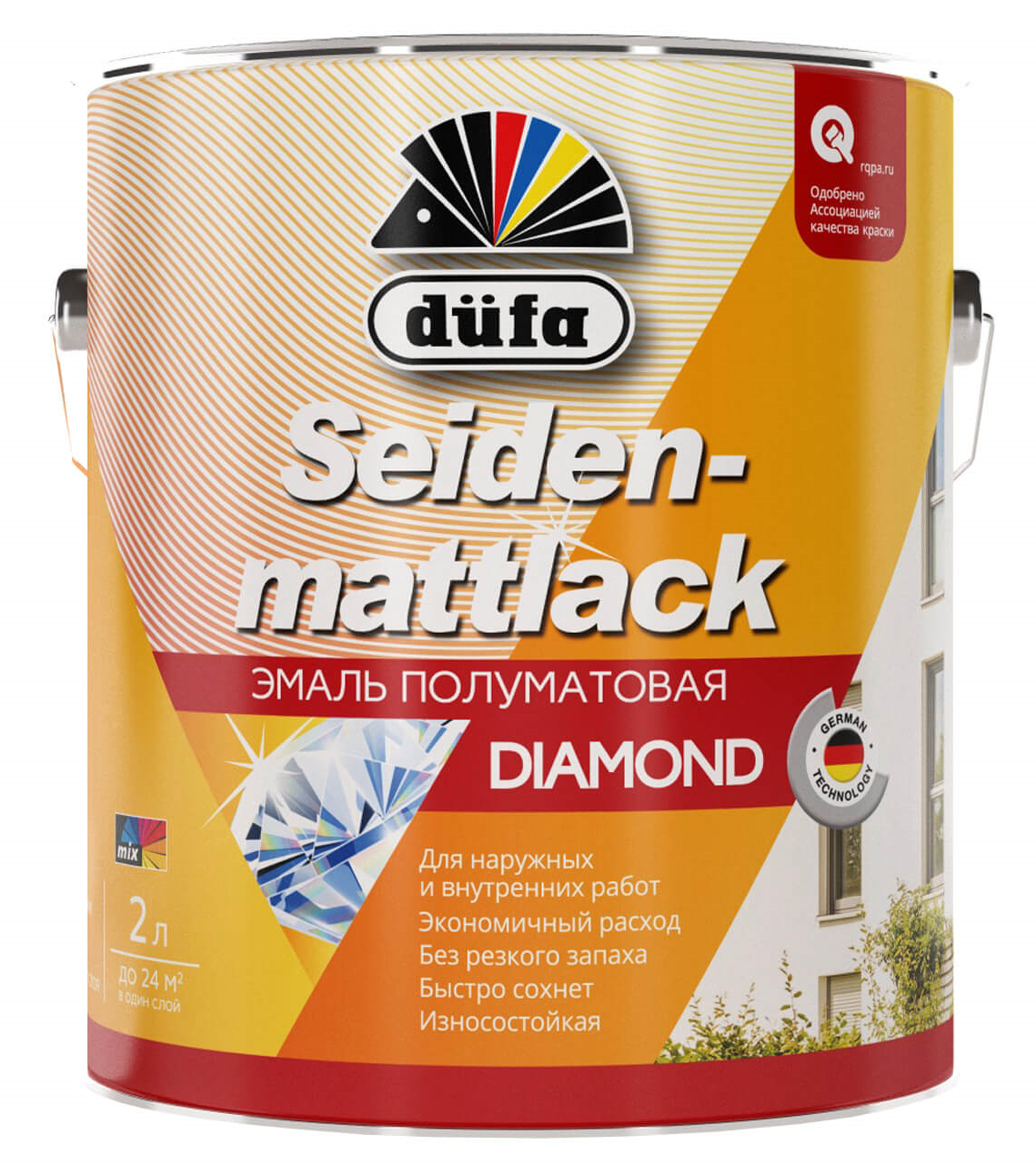 Эмаль полуматовая düfa SEIDENMATTLACK белая